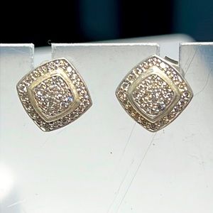 David Yurman, sterling, silver and diamond earrings